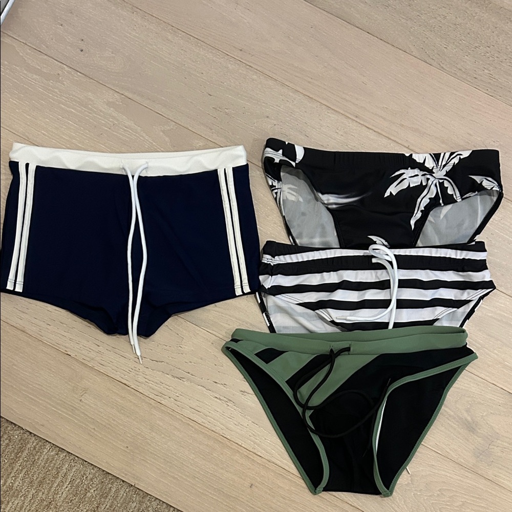 Men's Swimwear Set - Black, White, Green, Navy